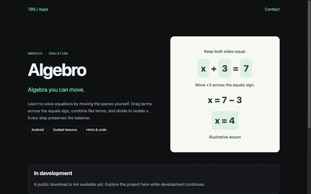 Algebro website preview