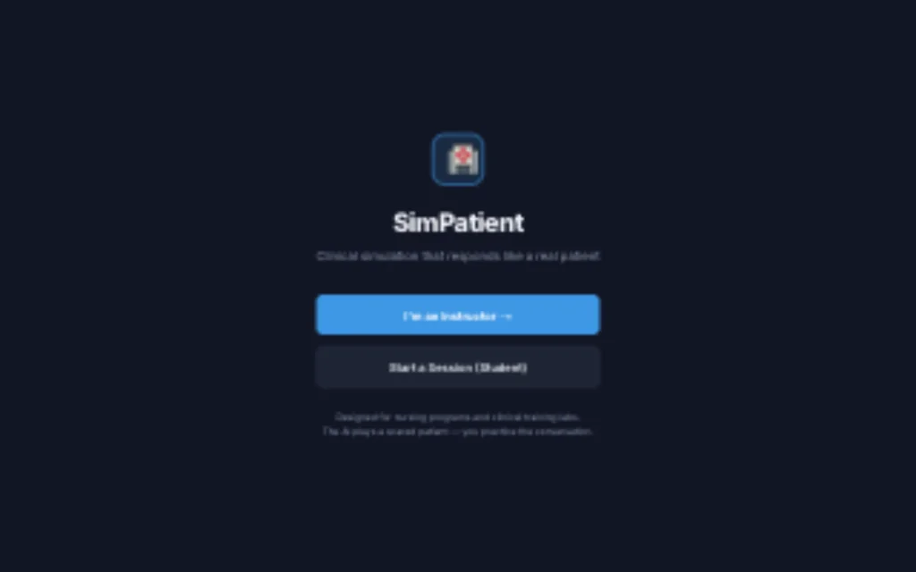 SimPatient website preview